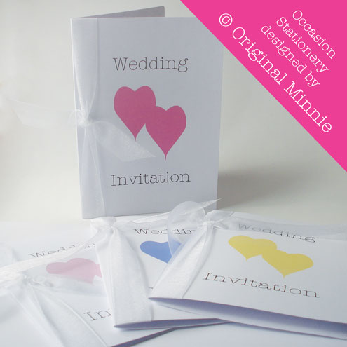 Wedding Invitations with ribbon from my Double Heart range